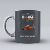 Thumbnail for Airbus MH-65E Dolphin design on gray ceramic mug, double-side print