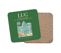 Thumbnail for Lugano Airport (LUG) design on green 1 piece coaster