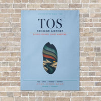 Thumbnail for Tromsø Airport TOS vertical canvas print - no frame - light blue background