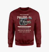 Thumbnail for PW4000-94 design on wine red sweatshirt