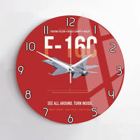 Thumbnail for F-16C Fighting Falcon See All Around Turn Inside design on red no frame wall clock