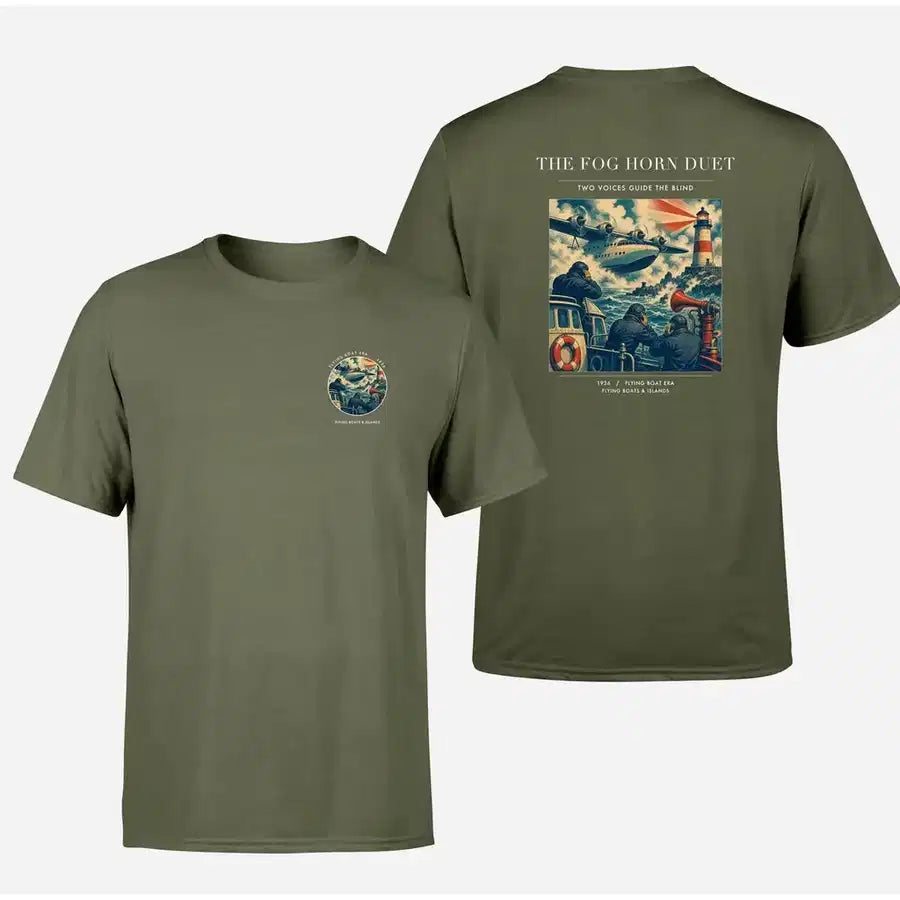 VINTAGE G4437 - The Fog Horn Duet - Double-Side T-Shirt design on greenarmy double side t shirt