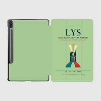 Thumbnail for Lyon-Saint Exupéry Airport (LYS) design on light green samsung tablet tablet case