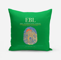 Thumbnail for Erbil International Airport (EBL) design on green pillow