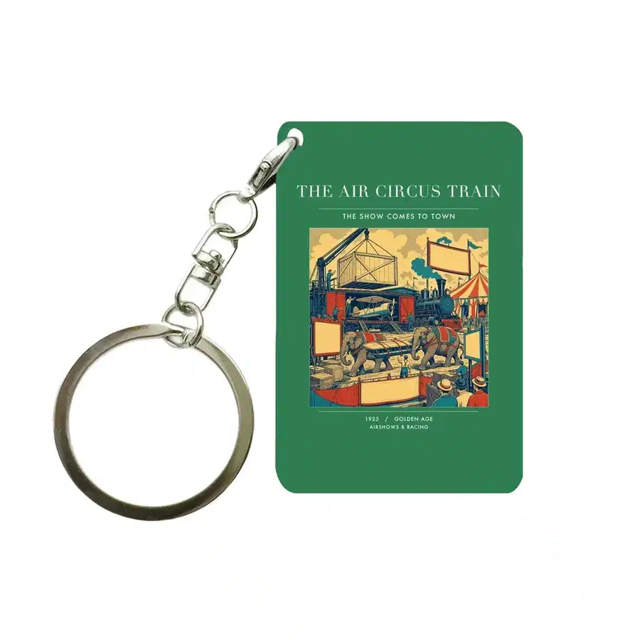 VINTAGE G4037 - The Air Circus Train - Designed Key Chain design on green