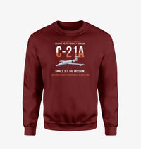 Thumbnail for C-21A Learjet Small Jet Big Mission design on wine red sweatshirt