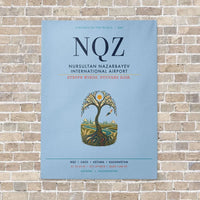 Thumbnail for Nursultan Nazarbayev International Airport Astana NQZ vertical canvas print - no frame - light blue background