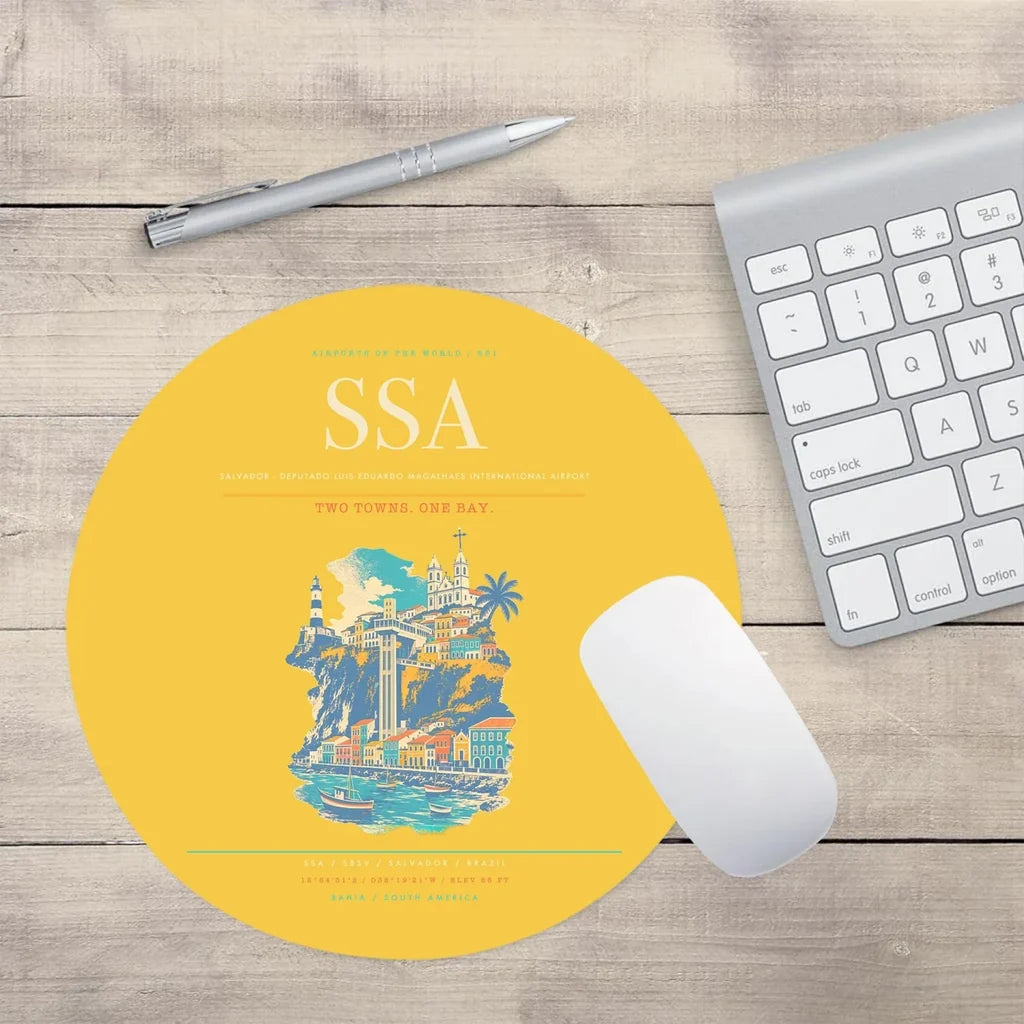 Salvador - Deputado Luis Eduardo Magalhaes International Airport SSA Mouse-Pad Round - Yellow