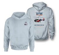 Thumbnail for Airbus H130 design on light blue double-side hoodie, double-side print