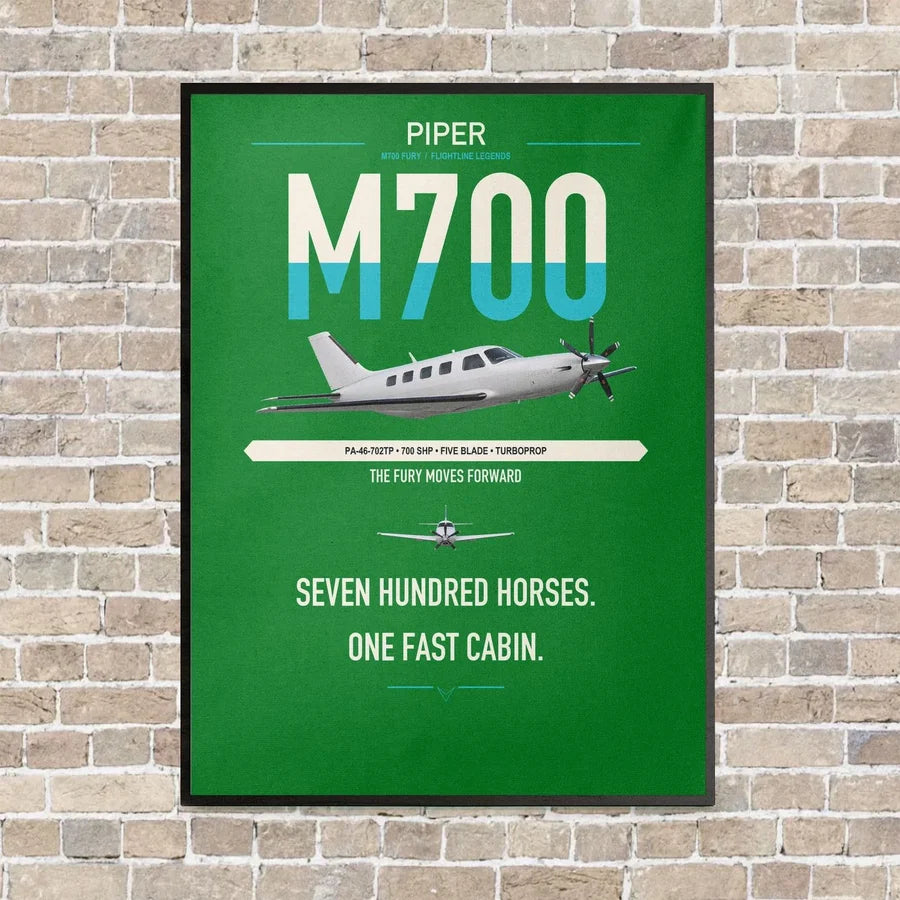 Piper M700 Fury vertical canvas print - framed - green background