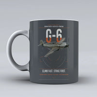 Thumbnail for Messerschmitt Bf 109G-6 design on gray ceramic mug, double-side print