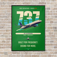 Thumbnail for Boeing 737-800 NG vertical canvas print - framed - green background