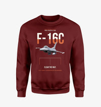 Thumbnail for F-16C Block 50 Clear The Way design on wine red sweatshirt