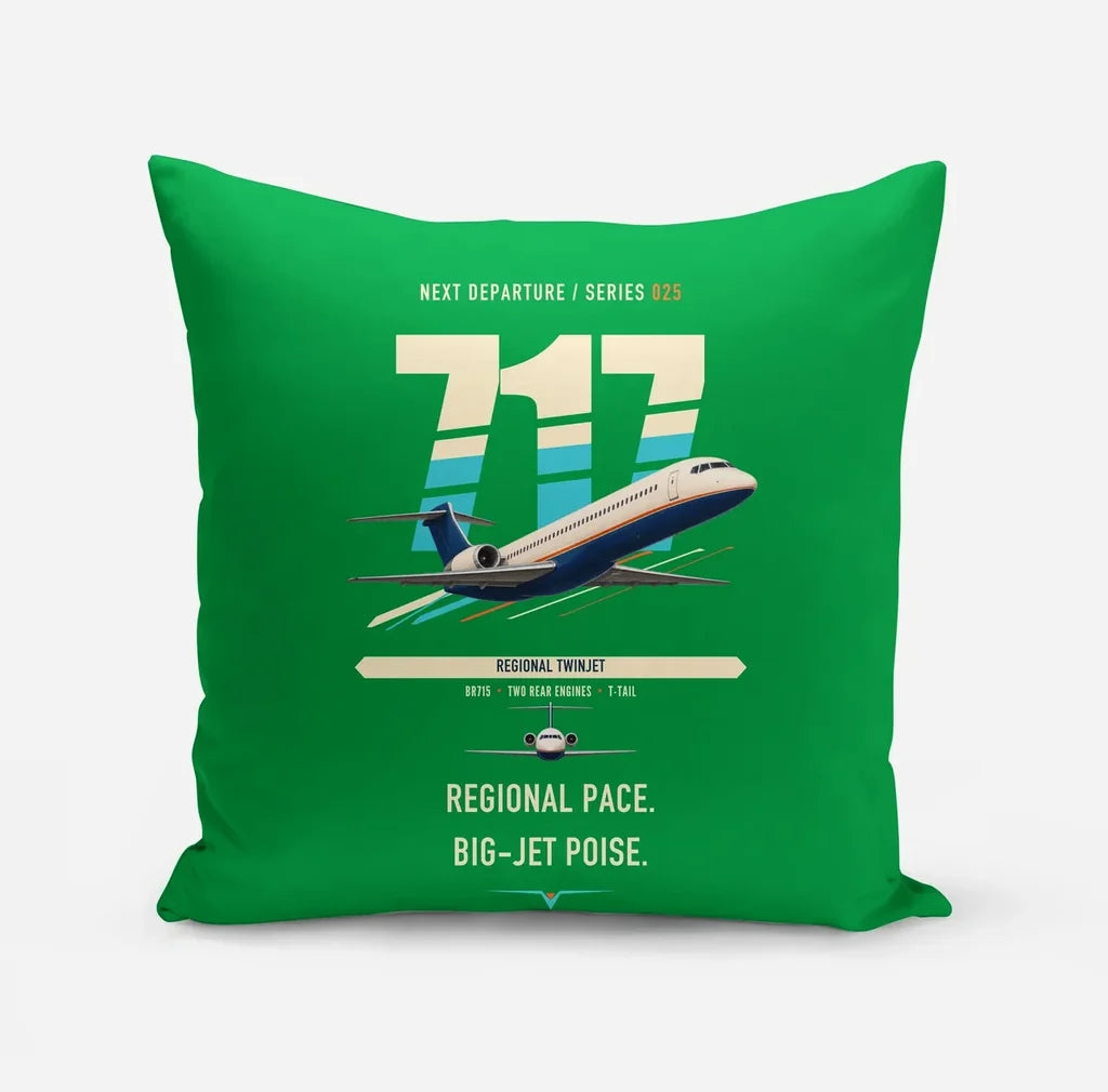 Boeing 717-200 design on green pillow