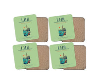 Thumbnail for London Heathrow Airport (LHR) design on light green 4 pieces set coaster