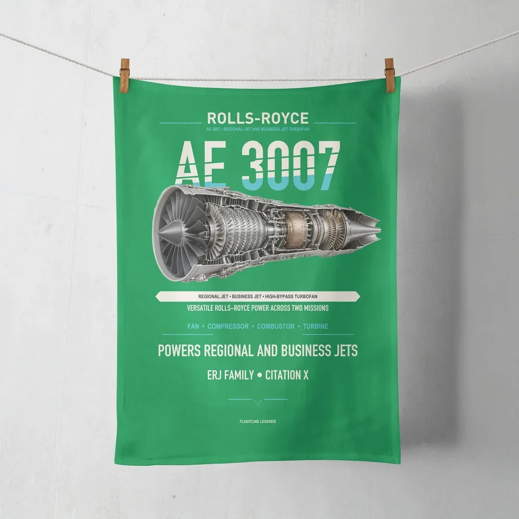AE 3007 design on green towel