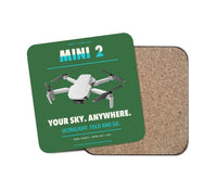 Thumbnail for DJI Mini 2 design on green 1 piece coaster