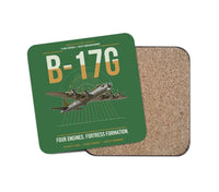 Thumbnail for B-17G Flying Fortress design on green 1 piece coaster