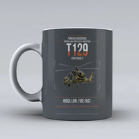 Thumbnail for Turkish Aerospace T129 ATAK Phase 2 design on gray ceramic mug, double-side print