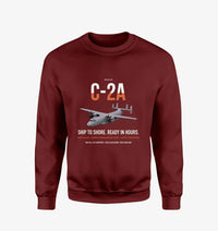 Thumbnail for C-2A Greyhound design on wine red sweatshirt