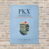 Thumbnail for Beijing Daxing International Airport PKX vertical canvas print - no frame - light blue background