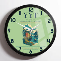 Thumbnail for St. John's International Airport (YYT) design on light green framed wall clock