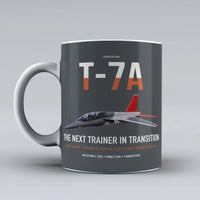 Thumbnail for T-7A Red Hawk design on gray ceramic mug, double-side print