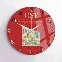 Thumbnail for Ostend-Bruges International Airport (OST) design on red no frame wall clock