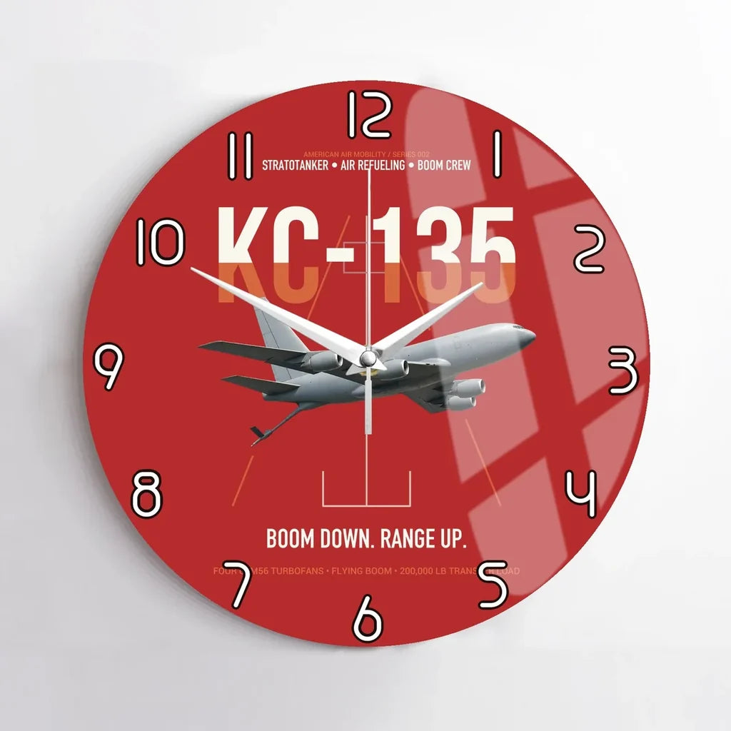 KC-135 STRATOTANKER design on red no frame wall clock