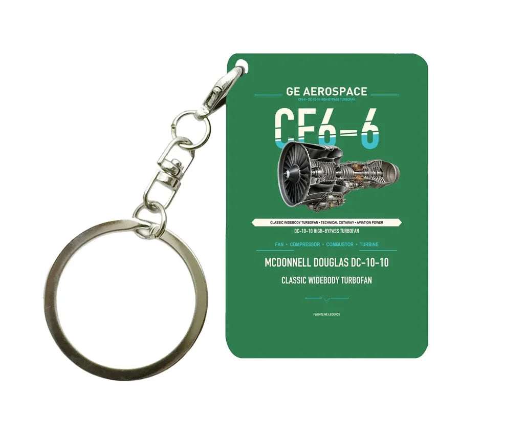 CF6-6 Key Chain design on green key chain