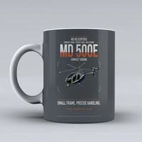 Thumbnail for MD Helicopters MD 500E design on gray ceramic mug, double-side print