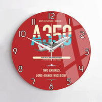 Thumbnail for Airbus A350-900 design on red no frame wall clock