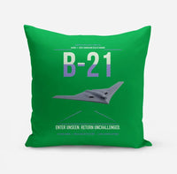Thumbnail for B-21 Raider design on green pillow