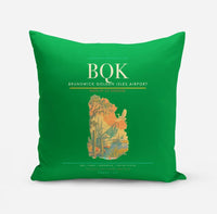 Thumbnail for Brunswick Golden Isles Airport (BQK) design on green pillow