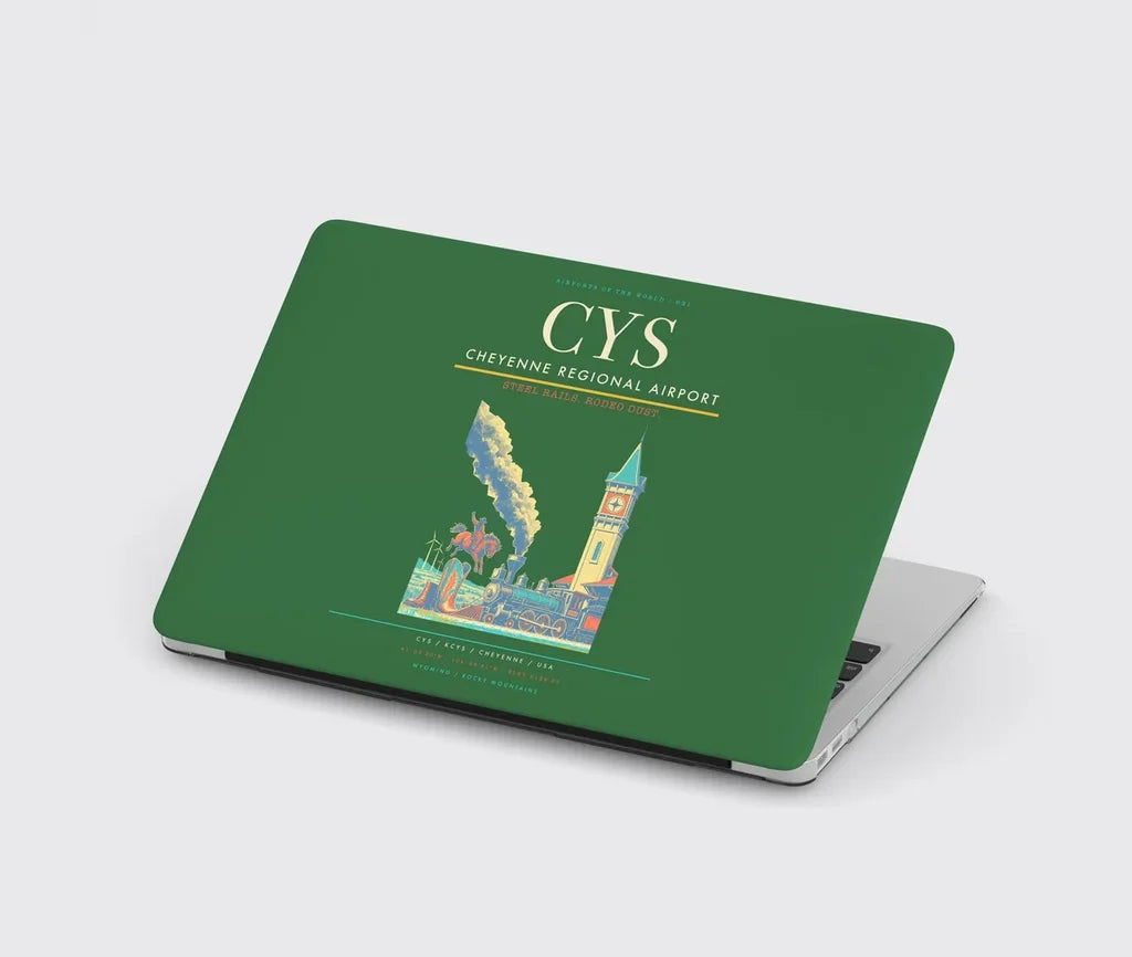 Cheyenne Regional Airport (CYS) design on green MacBook case