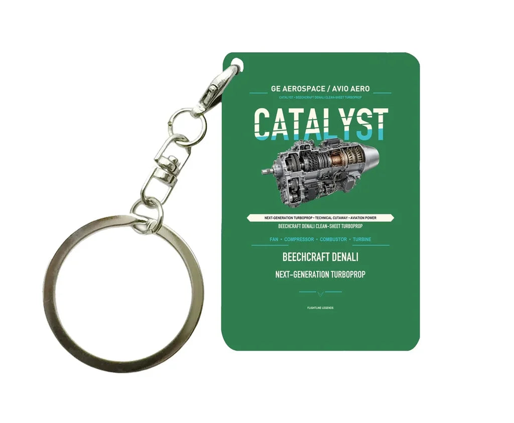 CATALYST Key Chain design on green key chain