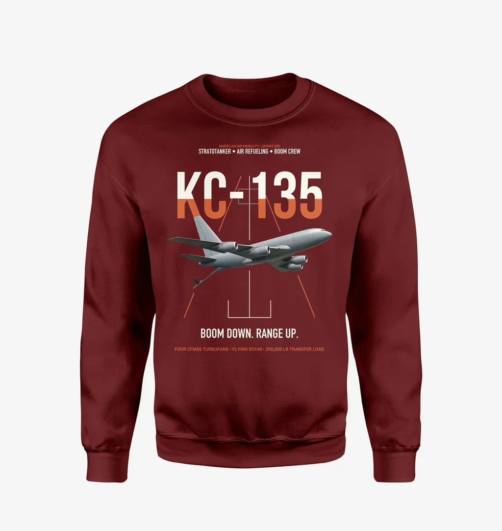 KC-135 STRATOTANKER design on wine red sweatshirt