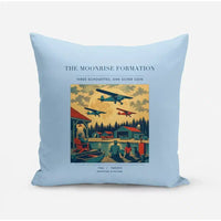 Thumbnail for VINTAGE G4431 - The Moonrise Formation - Designed Pillows design on lightblue
