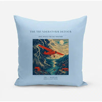Thumbnail for VINTAGE G4148 - The Thunderstorm Detour - Designed Pillows design on lightblue