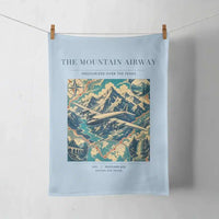 Thumbnail for VINTAGE G4083 - The Mountain Airway - Designed Towels design on lightblue