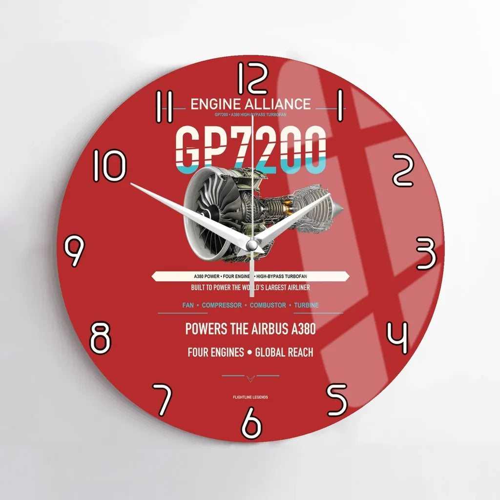 GP7200 design on red no frame wall clock