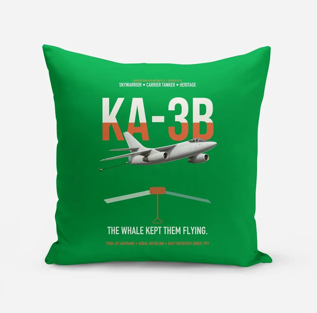 KA-3B Skywarrior design on green pillow