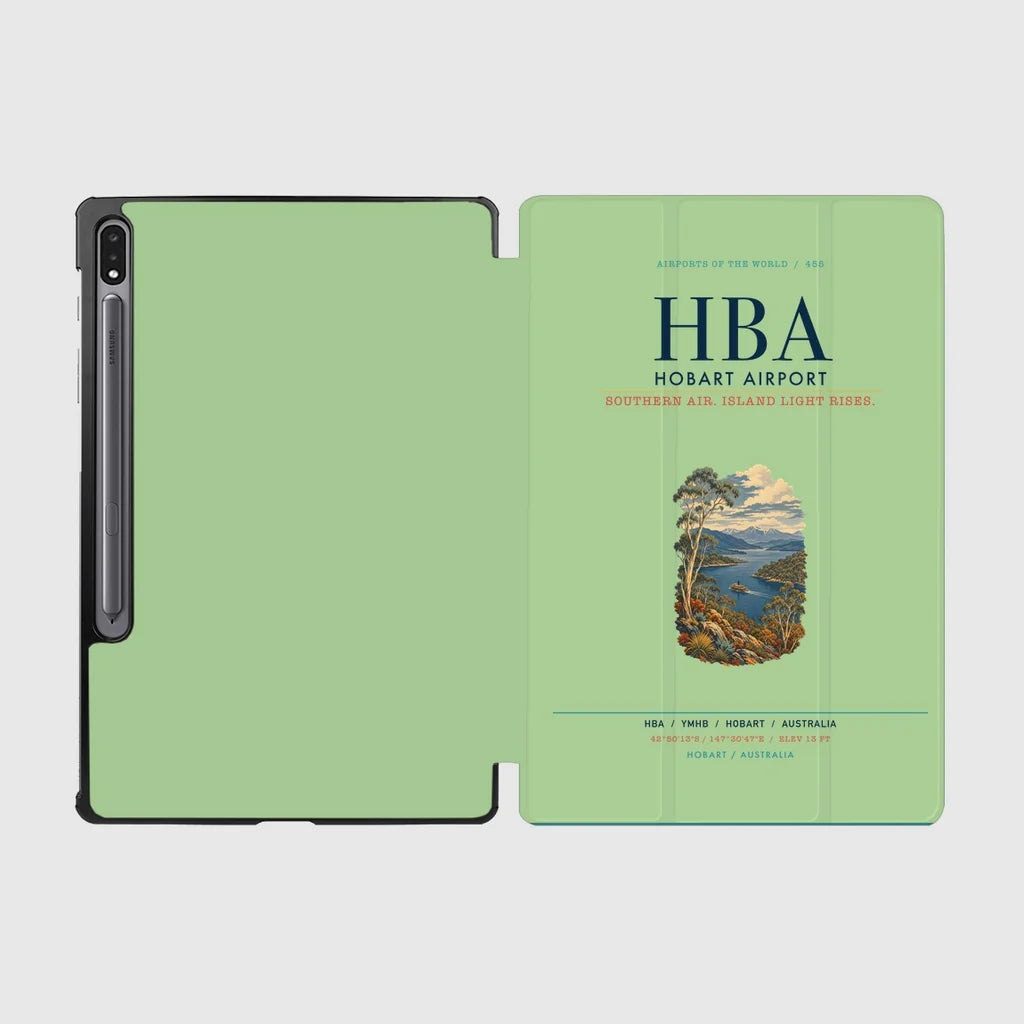 Hobart Airport (HBA) design on light green samsung tablet tablet case