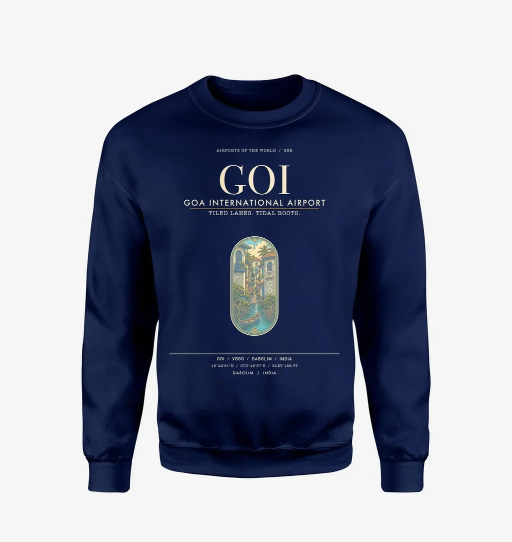 Goa International Airport Dabolim GOI Sweatshirt - Navy Blue