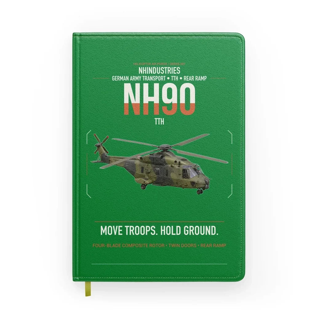 NHIndustries NH90 TTH design on green notebook