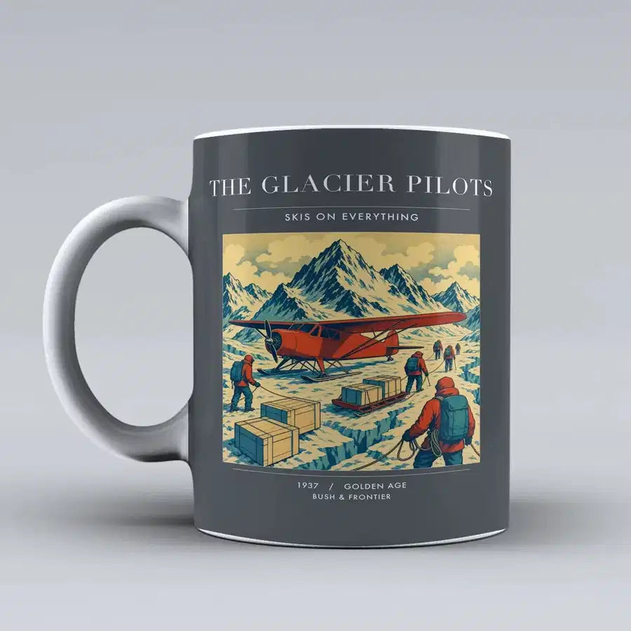 VINTAGE G4028 - The Glacier Pilots - Ceramic Mug design on gray