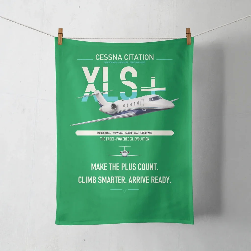 Cessna Citation XLSPlus design on green towel