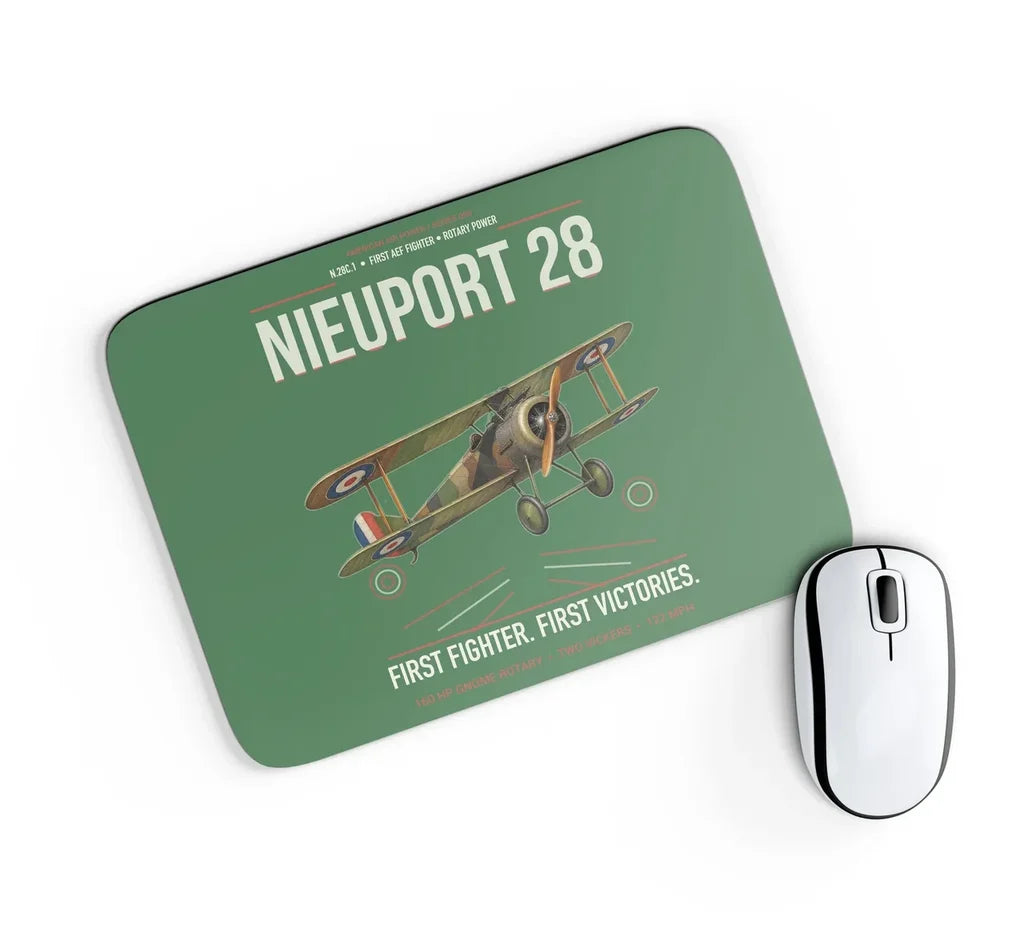 Nieuport 28C.1 design on green rectangle mouse pad