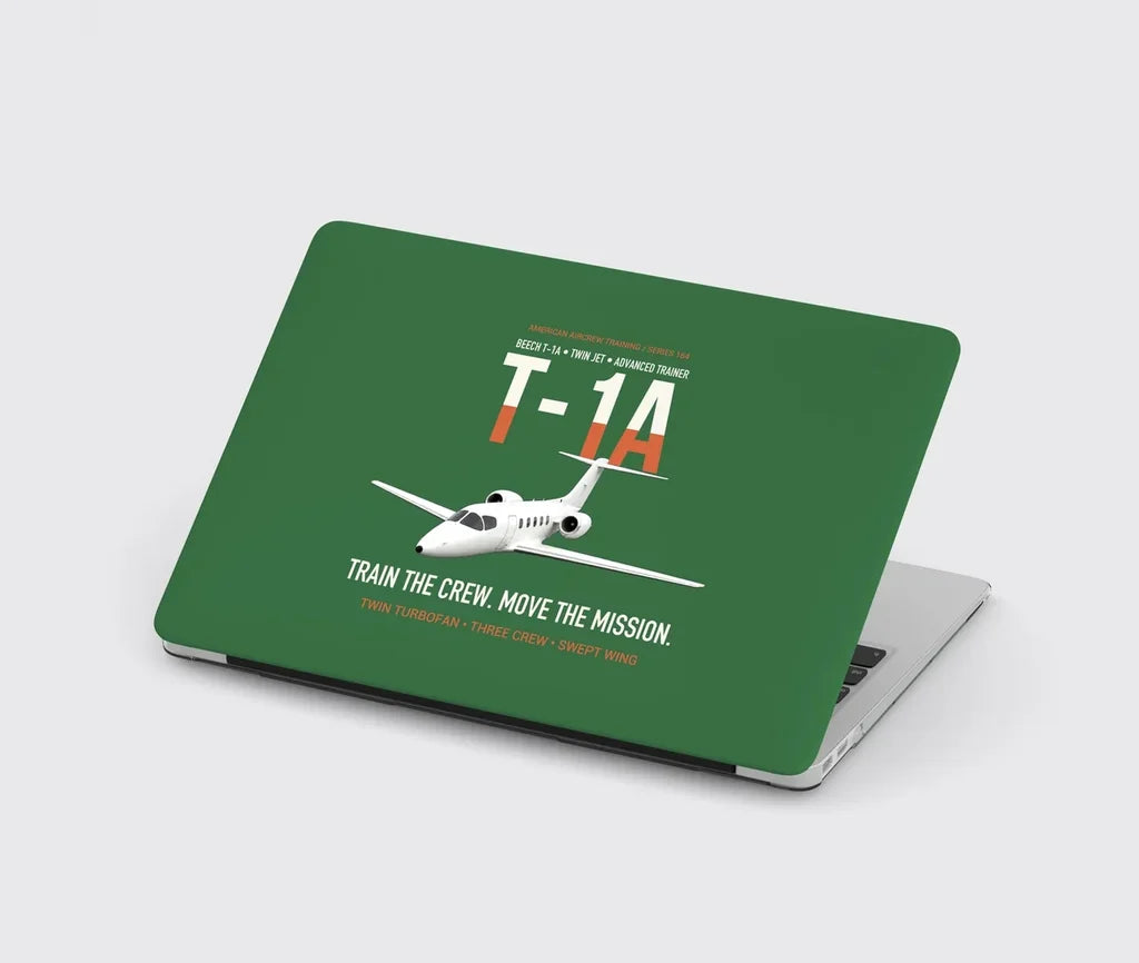 T-1A Jayhawk Advanced Jet Trainer design on green MacBook case