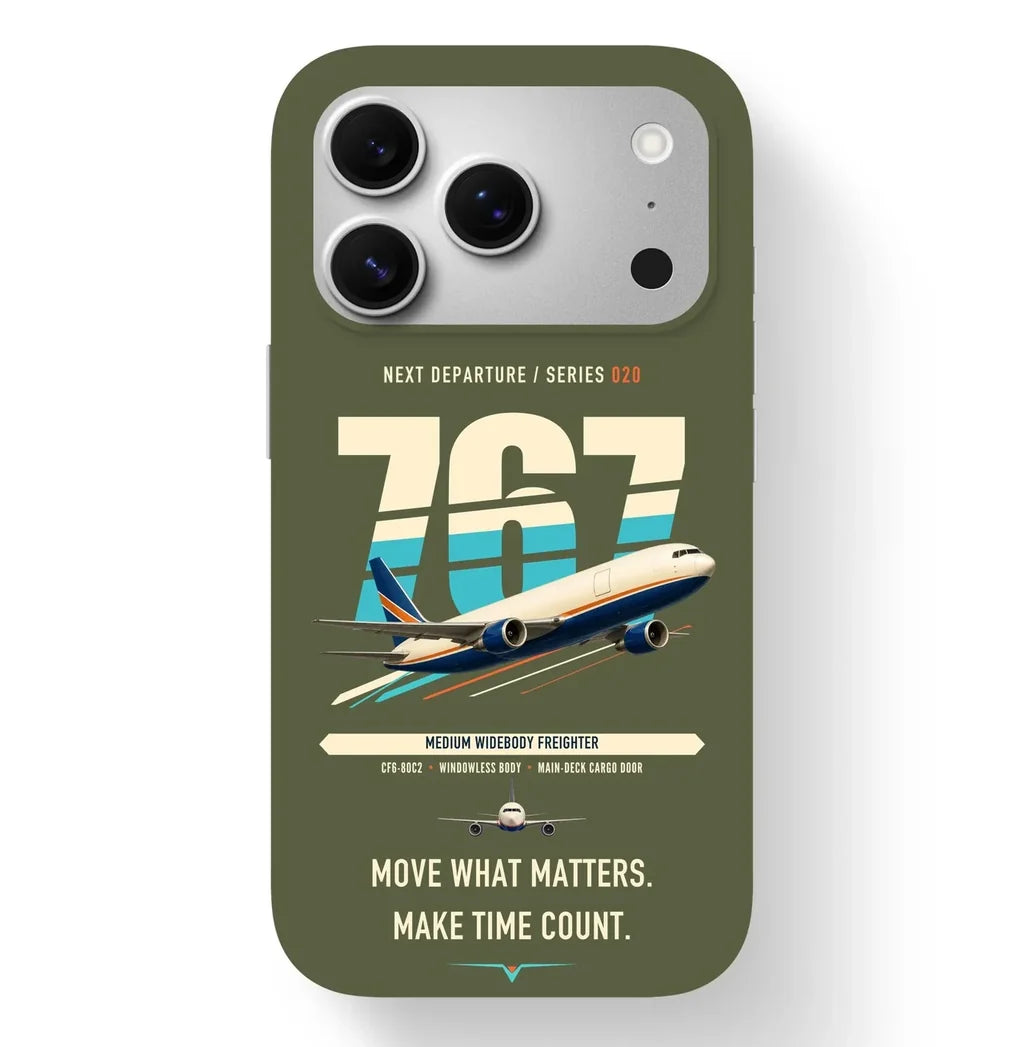 Boeing 767-300F design on green army magsafe iphone case